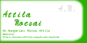 attila mocsai business card